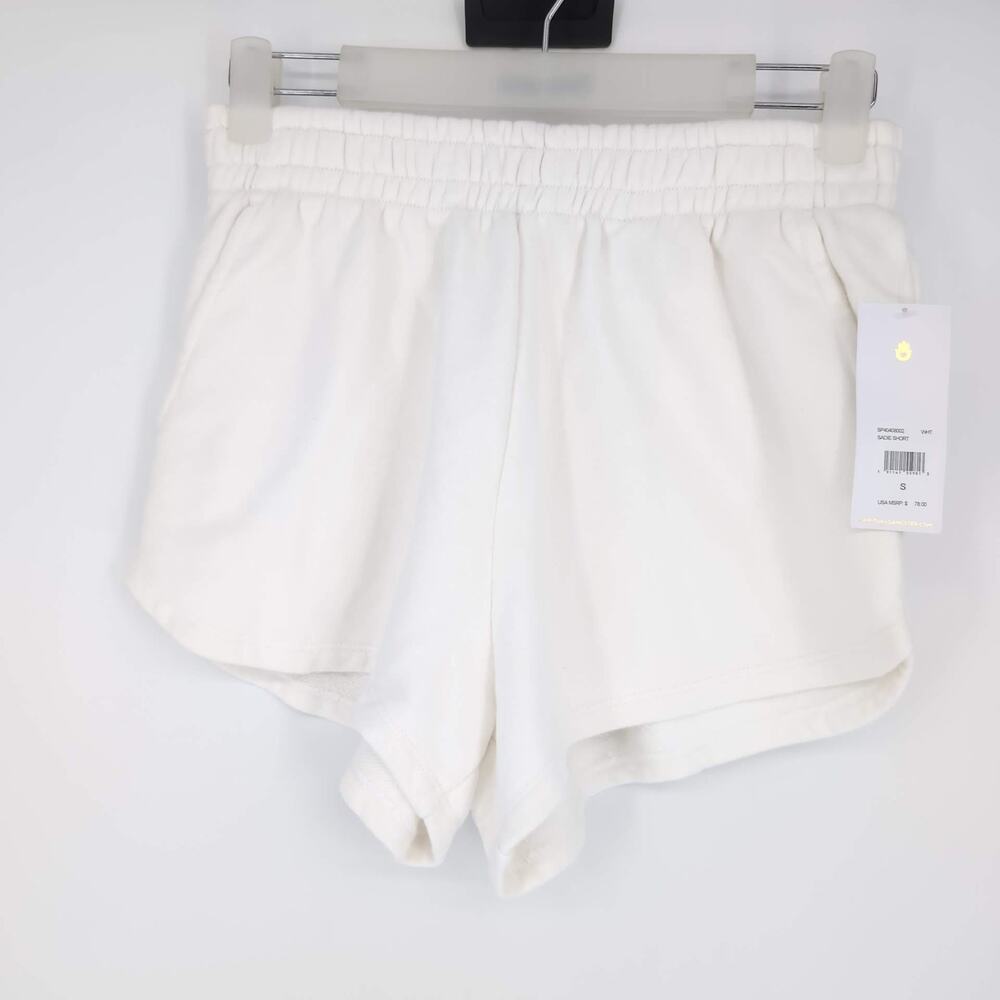 Spiritual Gangster White Cotton Lounge Sadie Terry NWT Shorts w Pockets - Size S - Picture 2 of 13